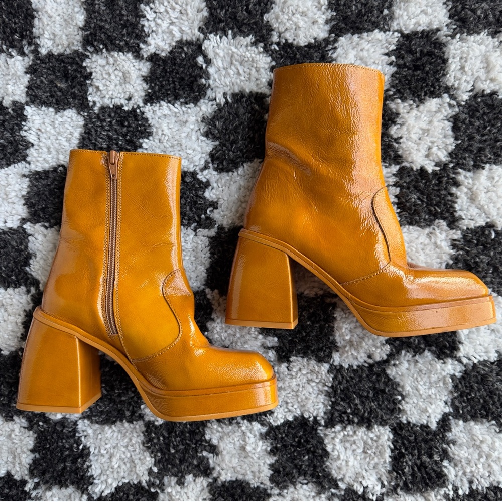 Free People Ruby Shine Platform Boots in Sedona